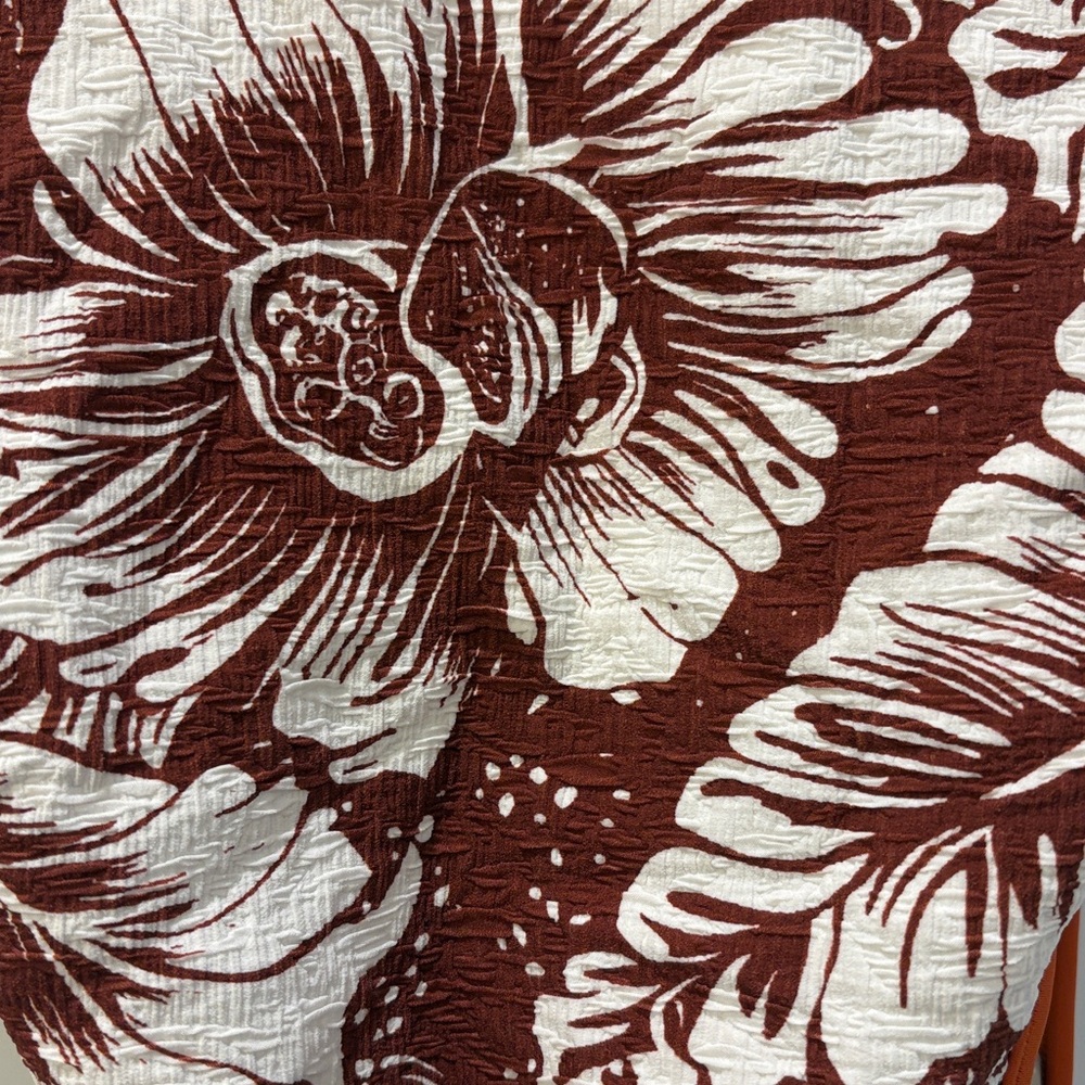 Free People Amber One Piece Swimsuit Brown White Tropical Size XL NWOT - Picture 3 of 14